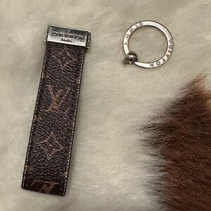 LV Brown Patterned Keychain Accessory